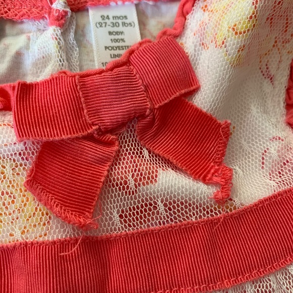 First Impressions Netting Overlay Flower Dress - Picture 5 of 8